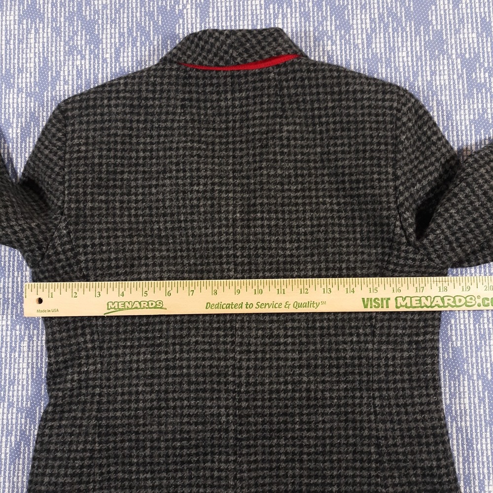 J.CREW Parke Blazer Houndstooth Plaid Wool Black Gray Womens Size 10 Style J4861 - Picture 12 of 16